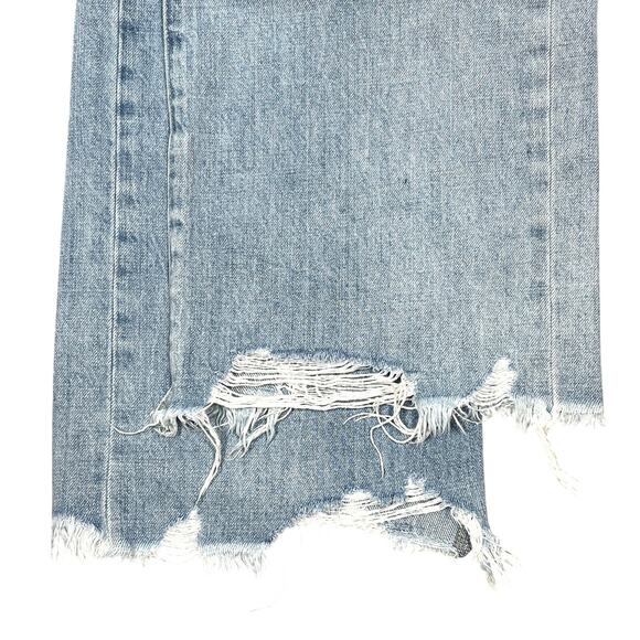 Pistola Loretta Wide-Leg Ankle Jeans Sz 26" Distressed Light Denim Raw Chew Hem - Picture 11 of 12